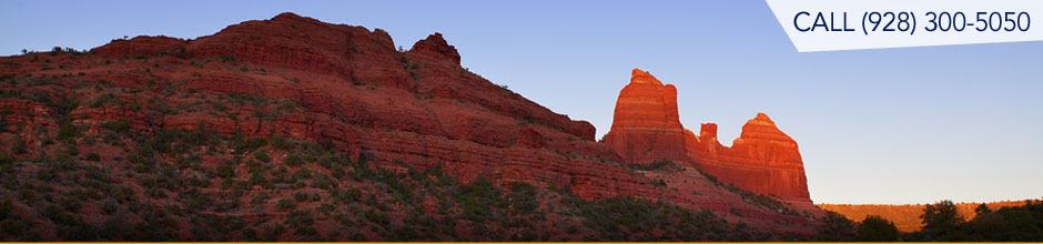 Beautiful red rocks of Sedona Arizona at sunset.